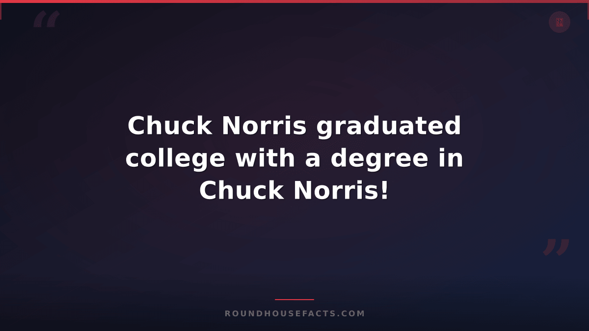 Chuck Norris Fact — Chuck Norris graduated college with a degree in Chuck Norris