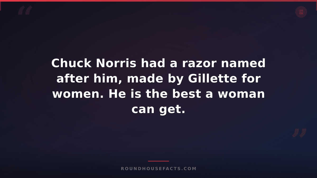 Chuck Norris Fact — Chuck Norris had a razor named after him, made by Gillette f