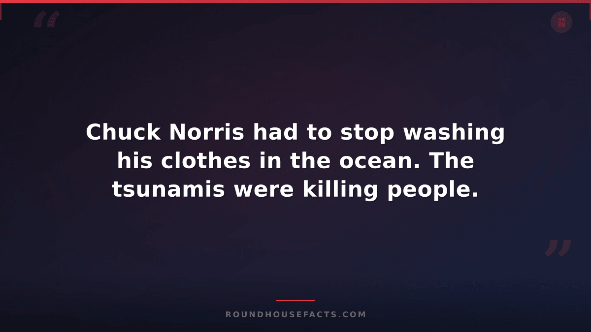Chuck Norris Fact — Chuck Norris had to stop washing his clothes in the ocean. T