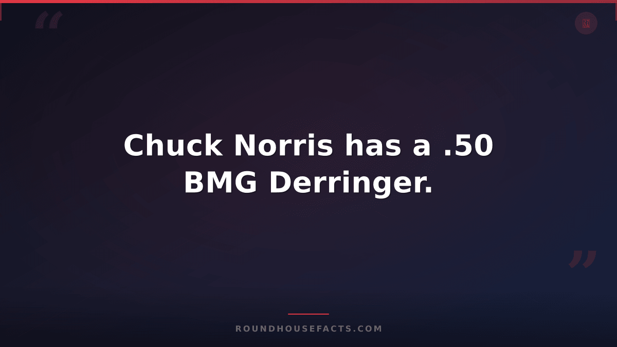 Chuck Norris Fact — Chuck Norris has a .50 BMG Derringer.