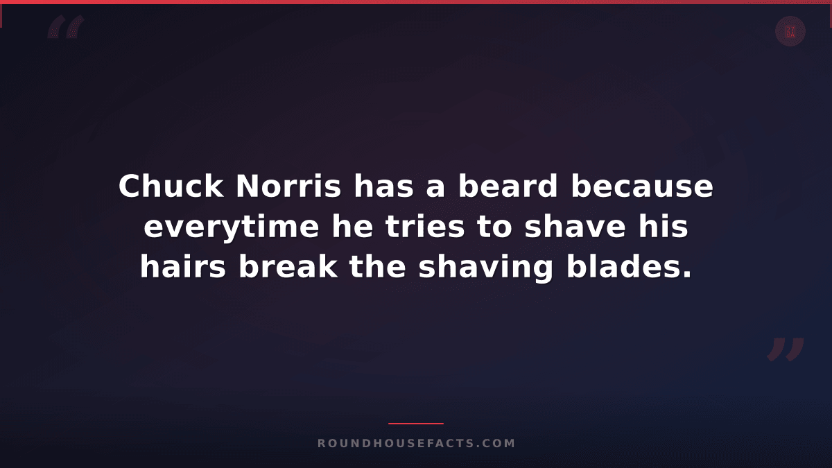 Chuck Norris Fact — Chuck Norris has a beard because everytime he tries to shave