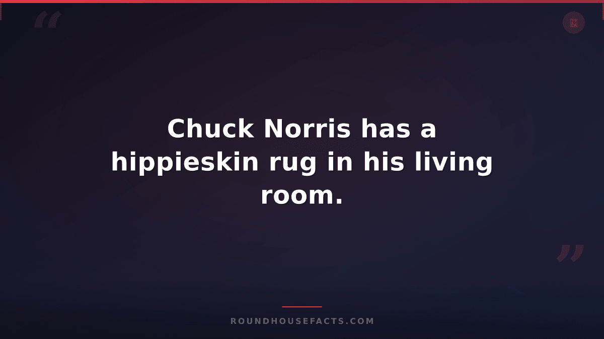 Chuck Norris Fact — Chuck Norris has a hippieskin rug in his living room.