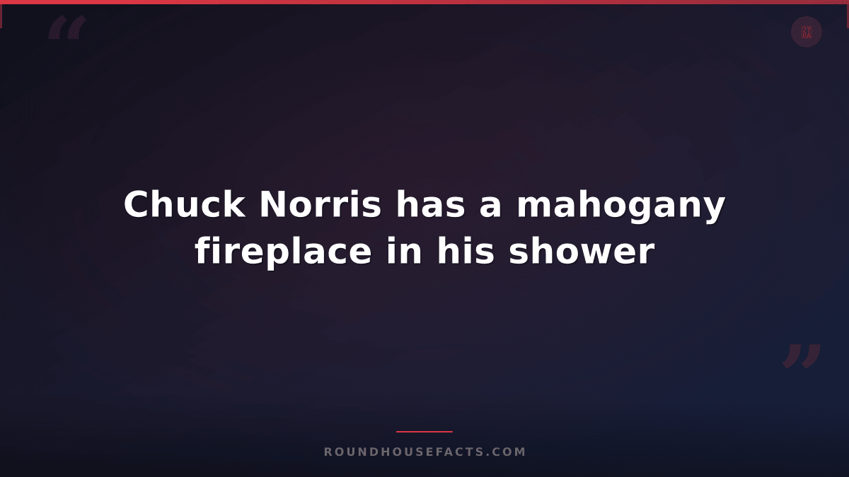 Chuck Norris Fact — Chuck Norris has a mahogany fireplace in his shower