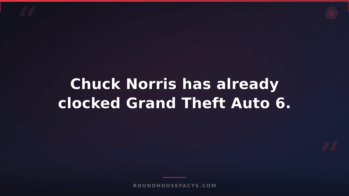 Chuck Norris Fact — Chuck Norris has already clocked Grand Theft Auto 6.