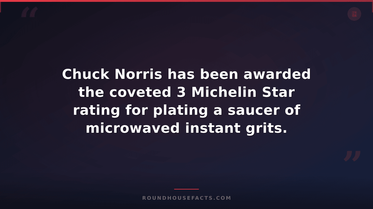 Chuck Norris Fact — Chuck Norris has been awarded the coveted 3 Michelin Star ra