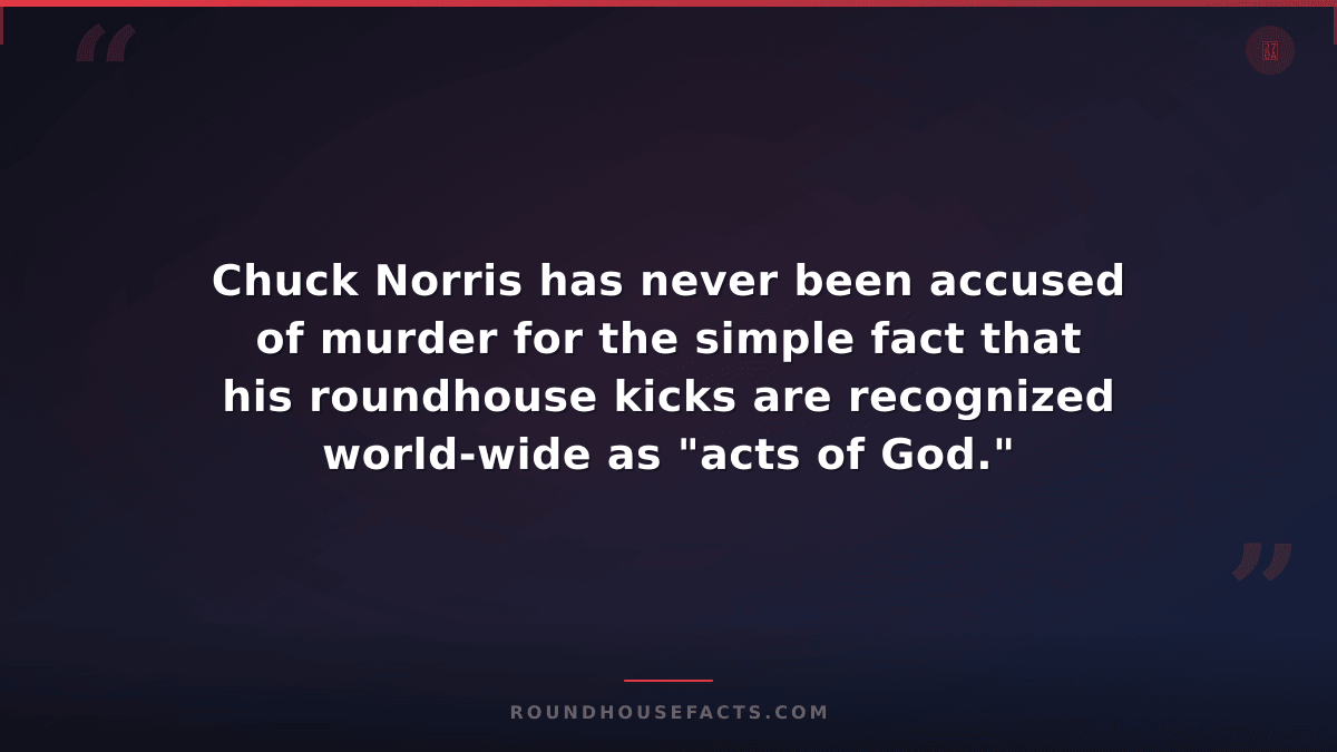 Chuck Norris Fact — Chuck Norris has never been accused of murder for the simple