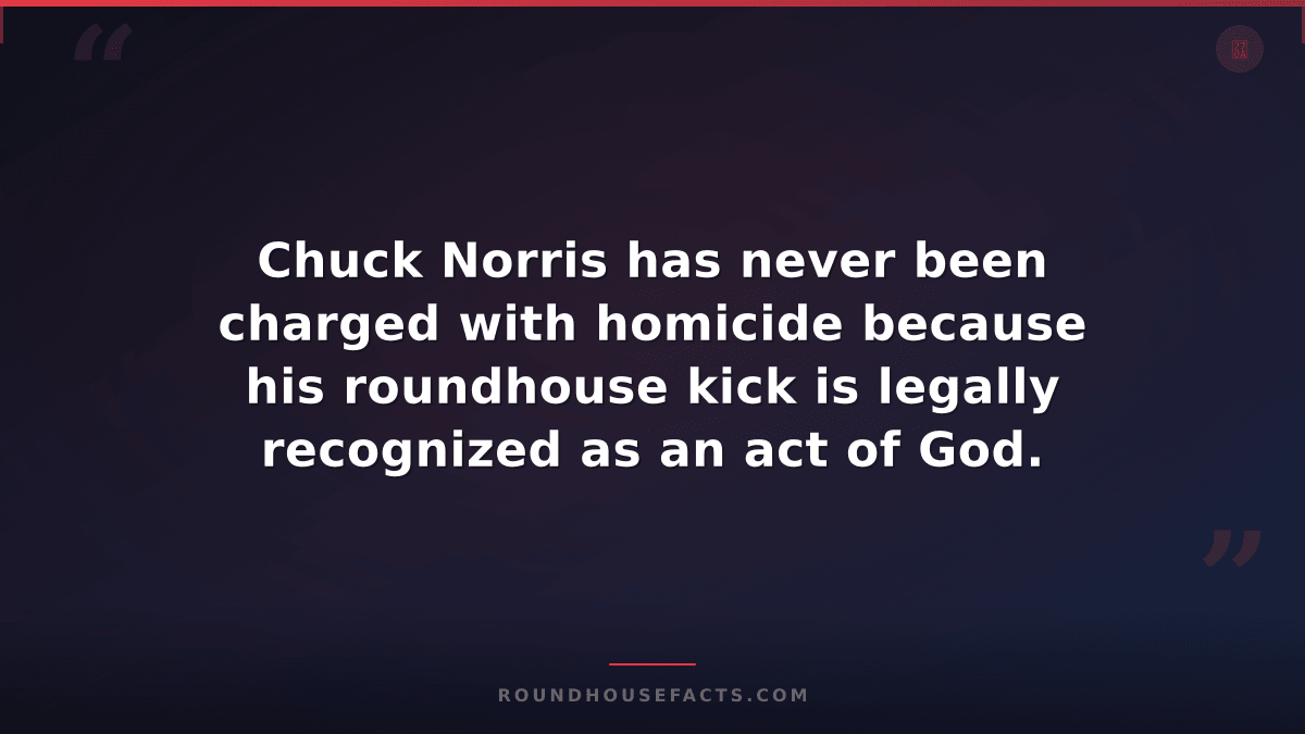 Chuck Norris Fact — Chuck Norris has never been charged with homicide because hi