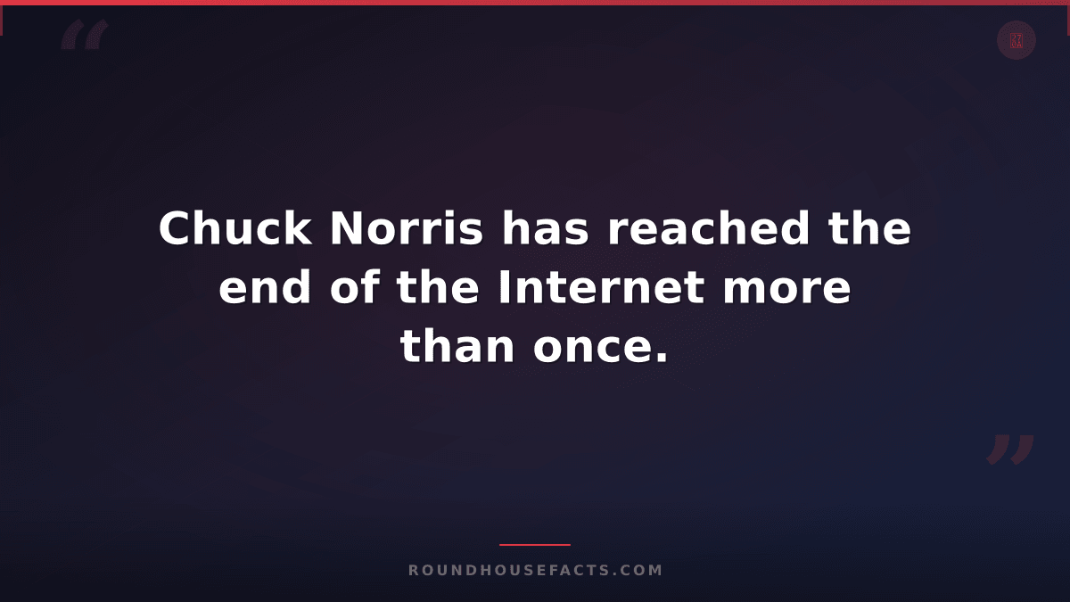 Chuck Norris Fact — Chuck Norris has reached the end of the Internet more than o