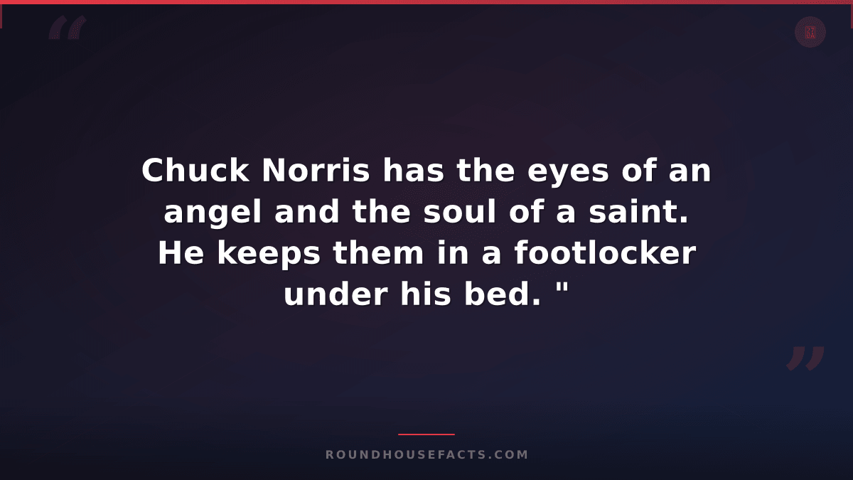 Chuck Norris Fact — Chuck Norris has the eyes of an angel and the soul of a sain