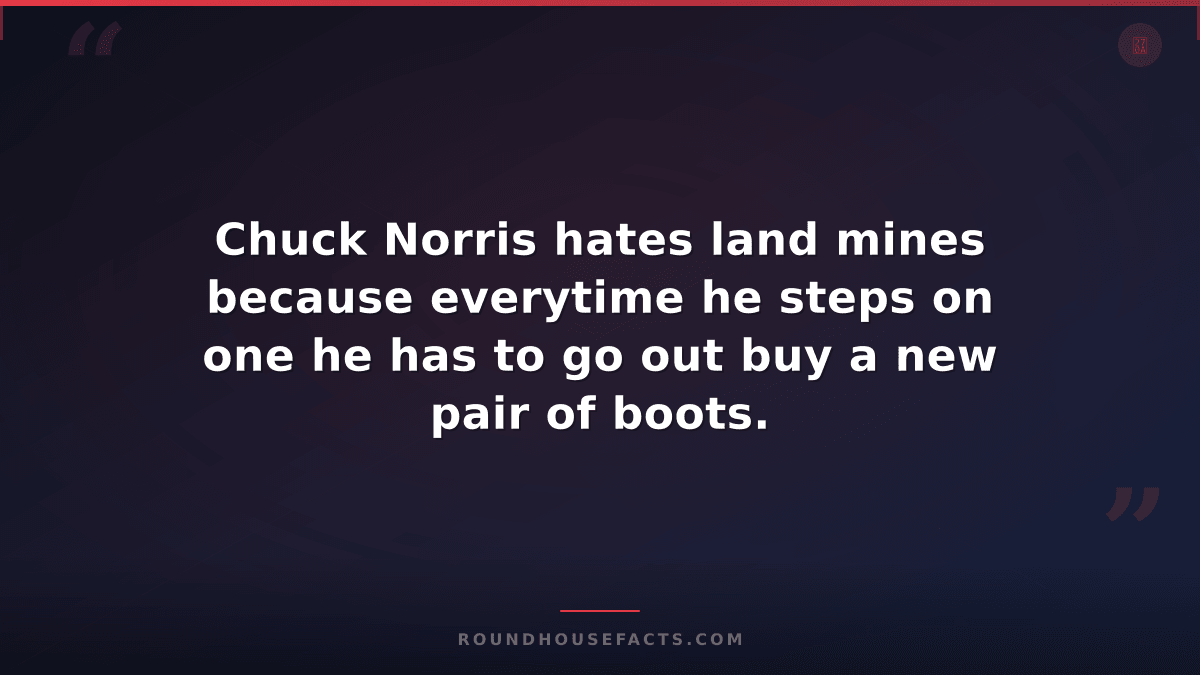 Chuck Norris Fact — Chuck Norris hates land mines because everytime he steps on