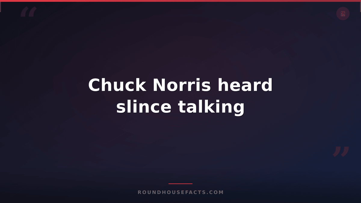 Chuck Norris Fact — Chuck Norris heard slince talking