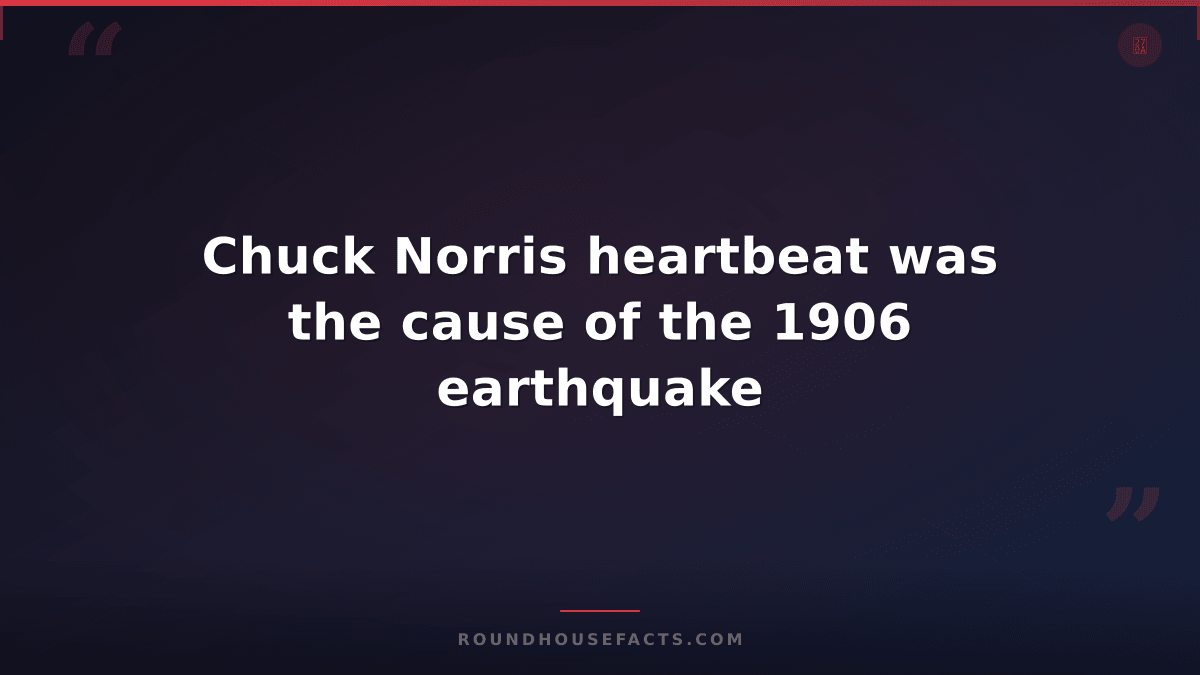 Chuck Norris Fact — Chuck Norris heartbeat was the cause of the 1906 earthquake
