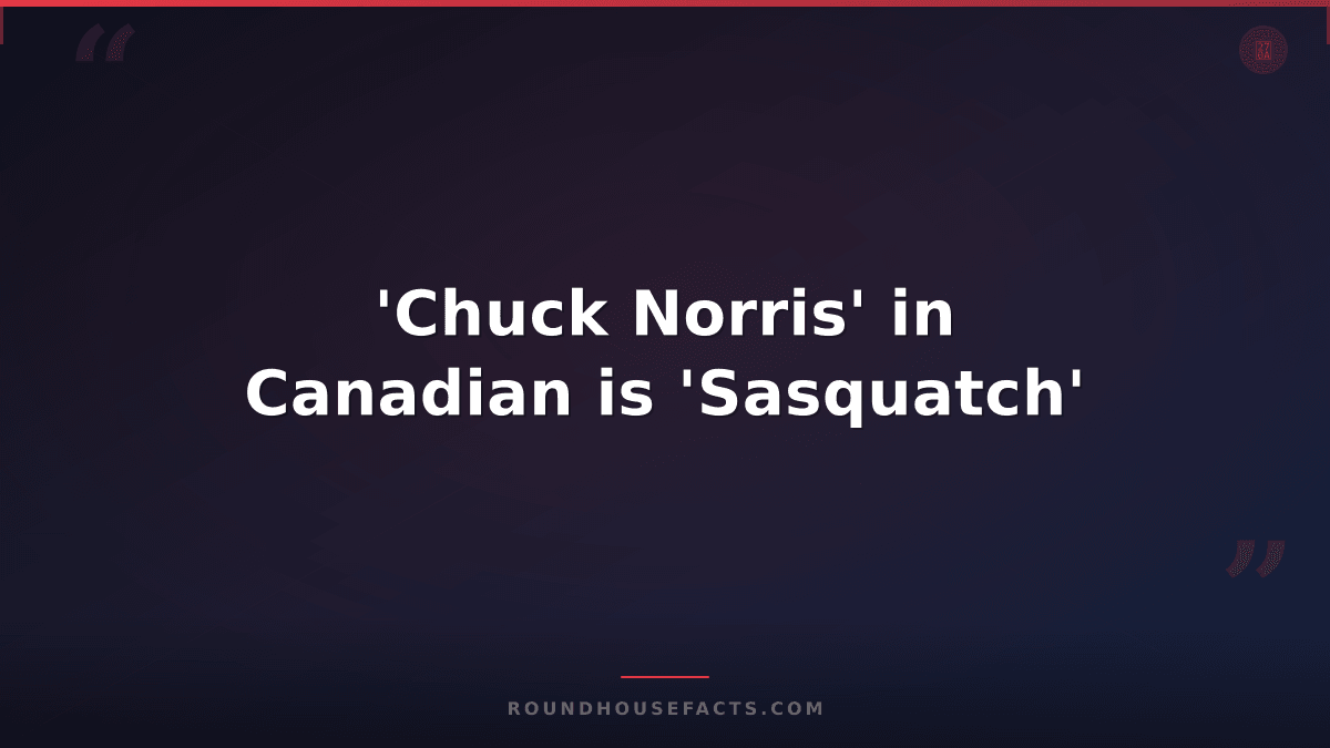 Chuck Norris Fact — 'Chuck Norris' in Canadian is 'Sasquatch'