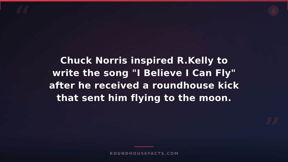 Chuck Norris Fact — Chuck Norris inspired R.Kelly to write the song "I Believe I