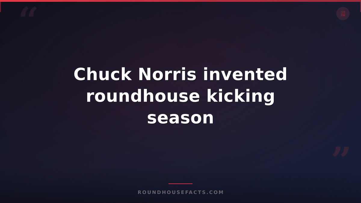 Chuck Norris Fact — Chuck Norris invented roundhouse kicking season