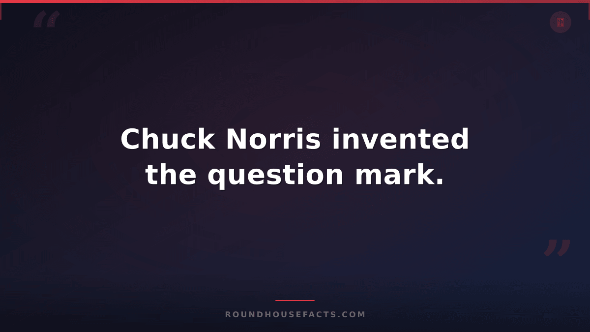 Chuck Norris Fact — Chuck Norris invented the question mark.