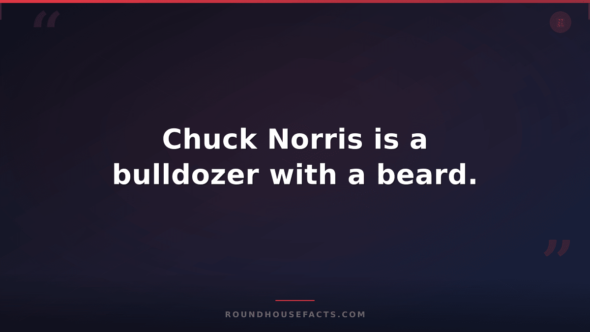 Chuck Norris Fact — Chuck Norris is a bulldozer with a beard.