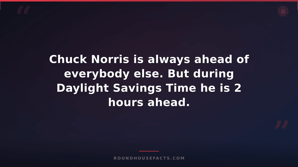 Chuck Norris Fact — Chuck Norris is always ahead of everybody else. But during D