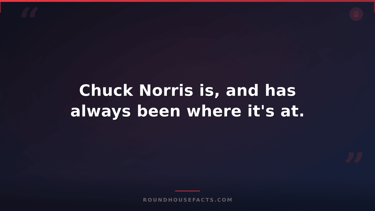 Chuck Norris Fact — Chuck Norris is, and has always been where it's at.