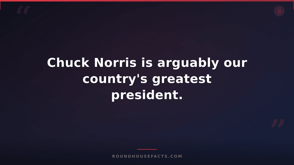 Chuck Norris Fact — Chuck Norris is arguably our country's greatest president.