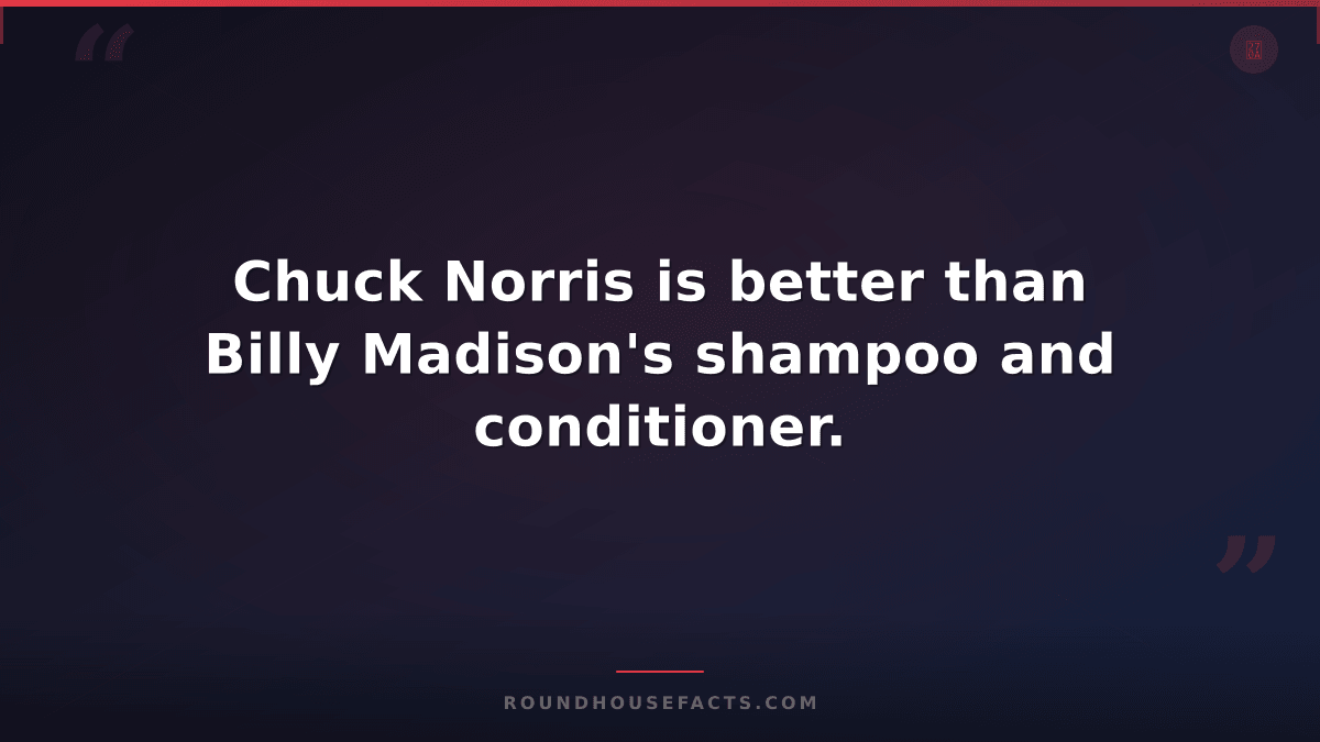 Chuck Norris Fact — Chuck Norris is better than Billy Madison's shampoo and cond
