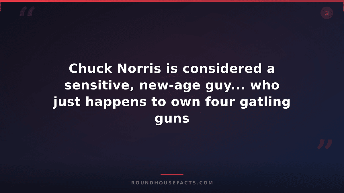 Chuck Norris Fact — Chuck Norris is considered a sensitive, new-age guy... who j