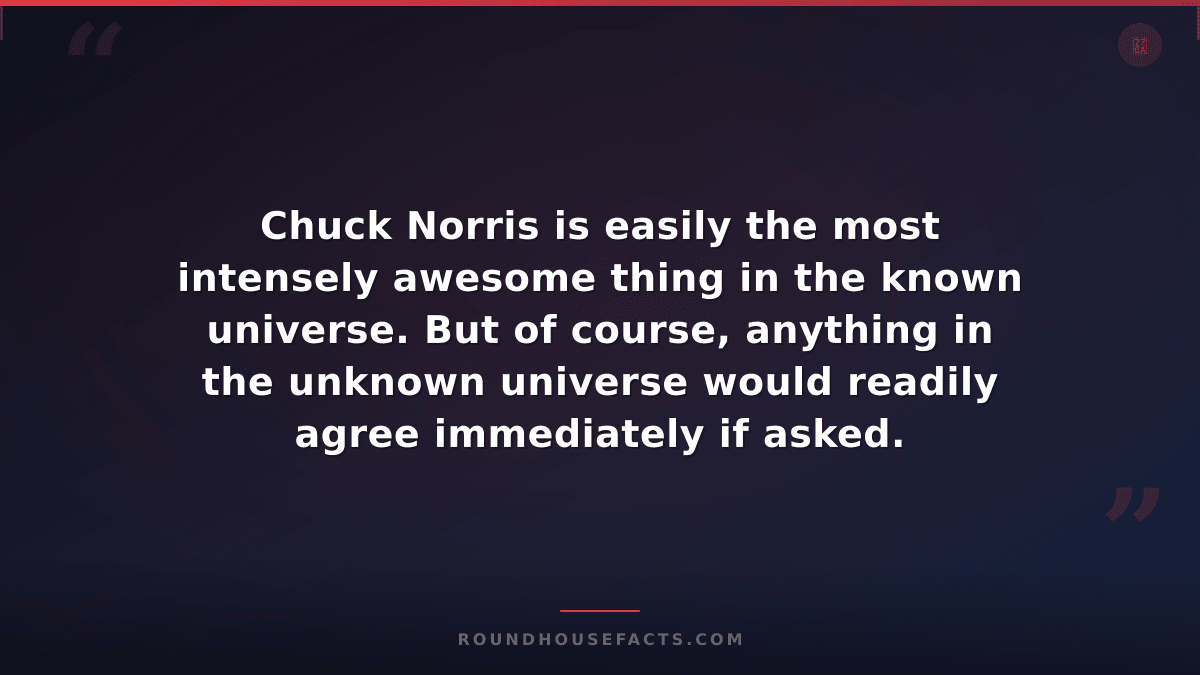 Chuck Norris Fact — Chuck Norris is easily the most intensely awesome thing in t
