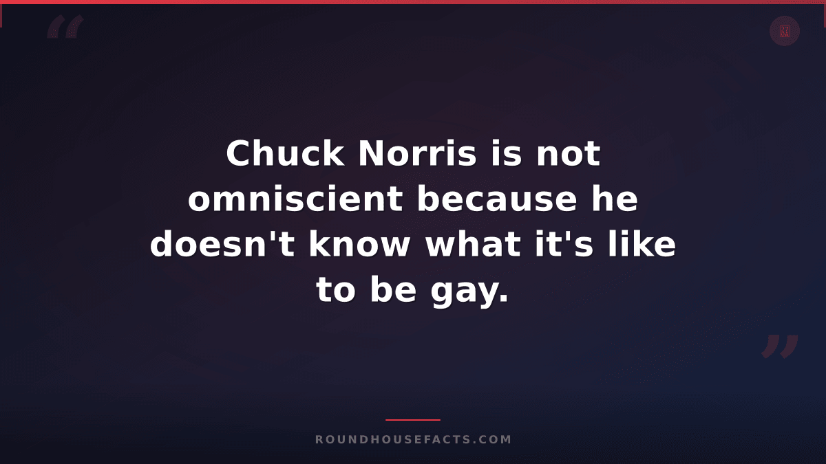Chuck Norris Fact — Chuck Norris is not omniscient because he doesn't know what