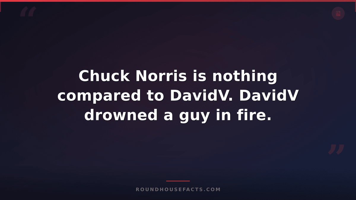 Chuck Norris Fact — Chuck Norris is nothing compared to DavidV. DavidV drowned a