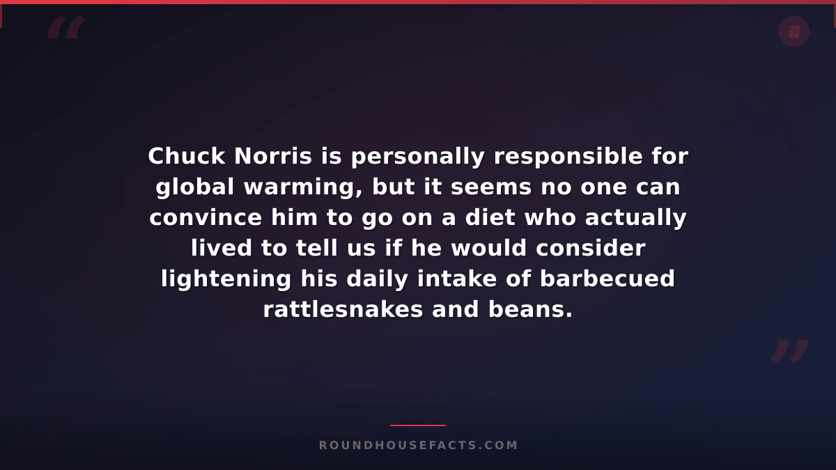 Chuck Norris Fact — Chuck Norris is personally responsible for global warming, b