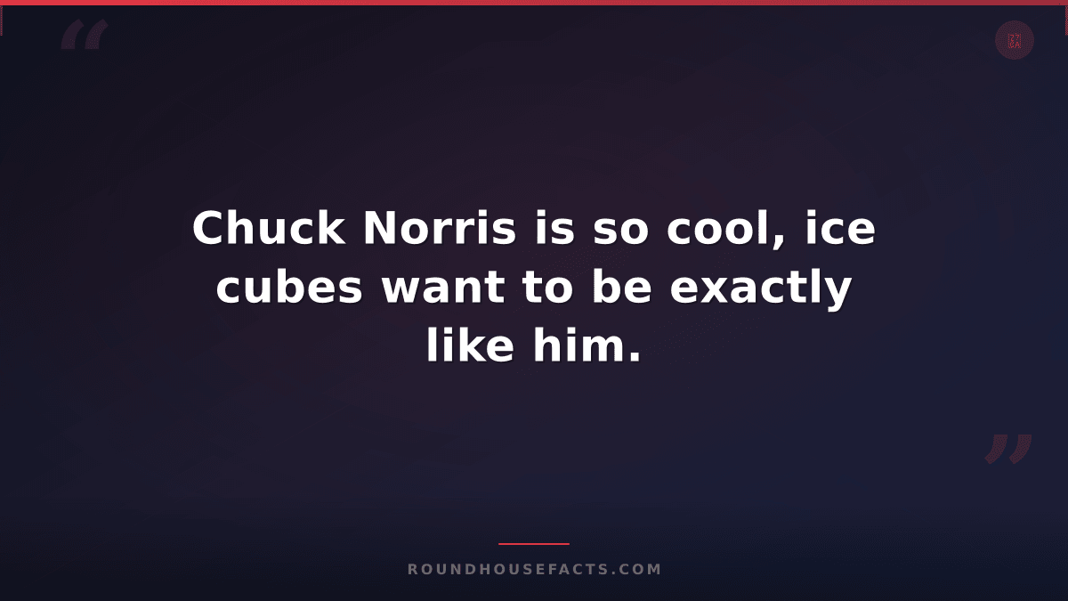 Chuck Norris Fact — Chuck Norris is so cool, ice cubes want to be exactly like h