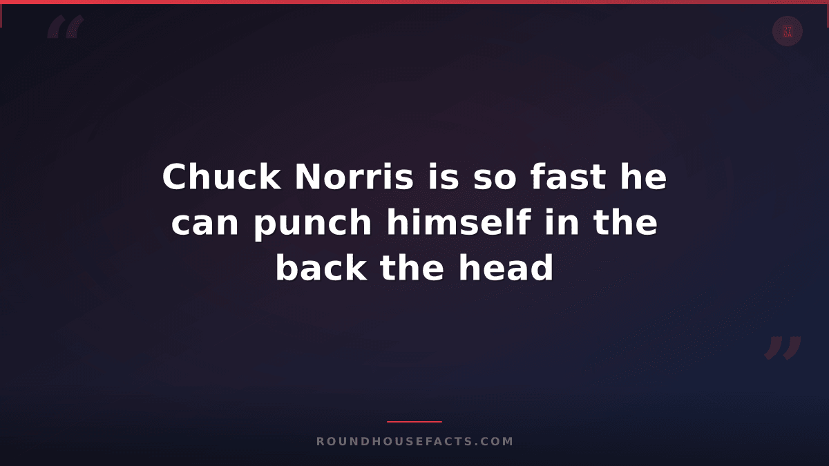 Chuck Norris Fact — Chuck Norris is so fast he can punch himself in the back the