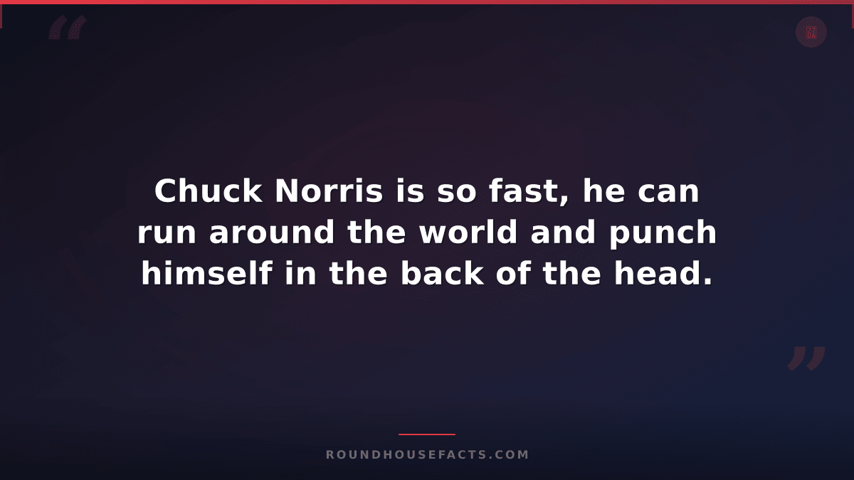 Chuck Norris Fact — Chuck Norris is so fast, he can run around the world and pun