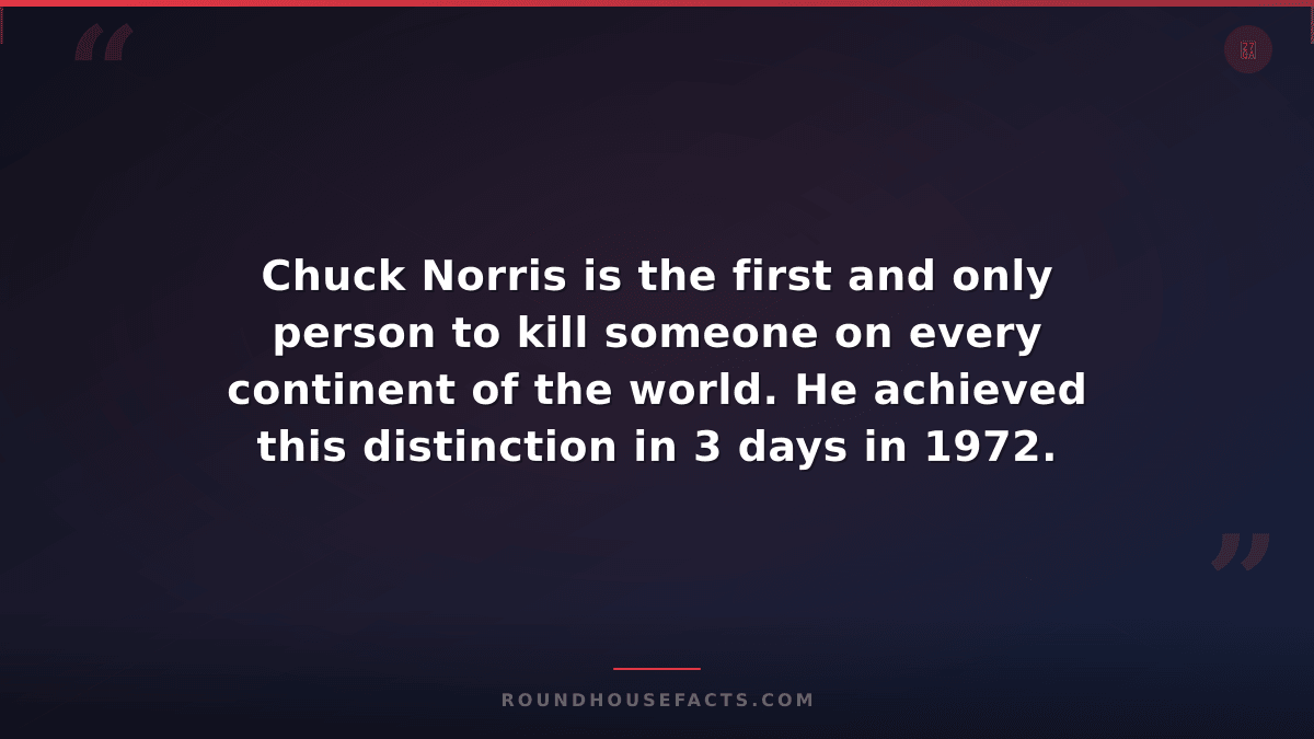 Chuck Norris Fact — Chuck Norris is the first and only person to kill someone on