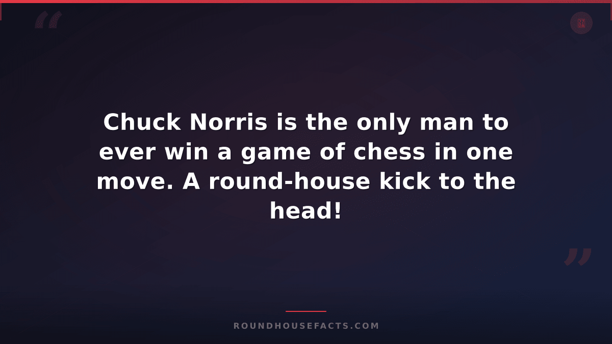 Chuck Norris Fact — Chuck Norris is the only man to ever win a game of chess in