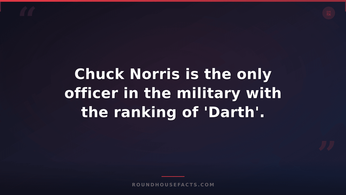 Chuck Norris Fact — Chuck Norris is the only officer in the military with the ra