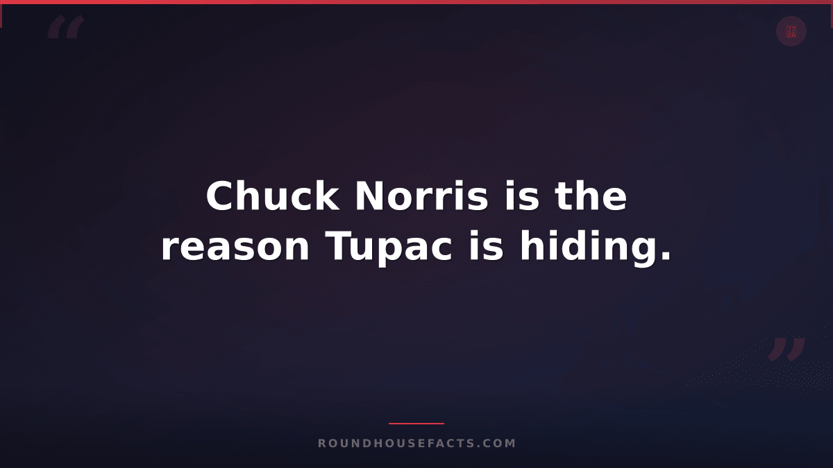 Chuck Norris Fact — Chuck Norris is the reason Tupac is hiding.