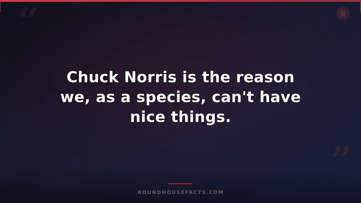 Chuck Norris Fact — Chuck Norris is the reason we, as a species, can't have nice