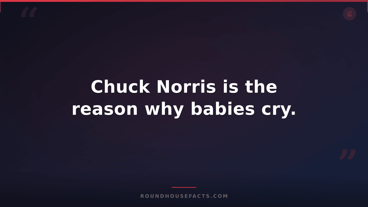 Chuck Norris Fact — Chuck Norris is the reason why babies cry.