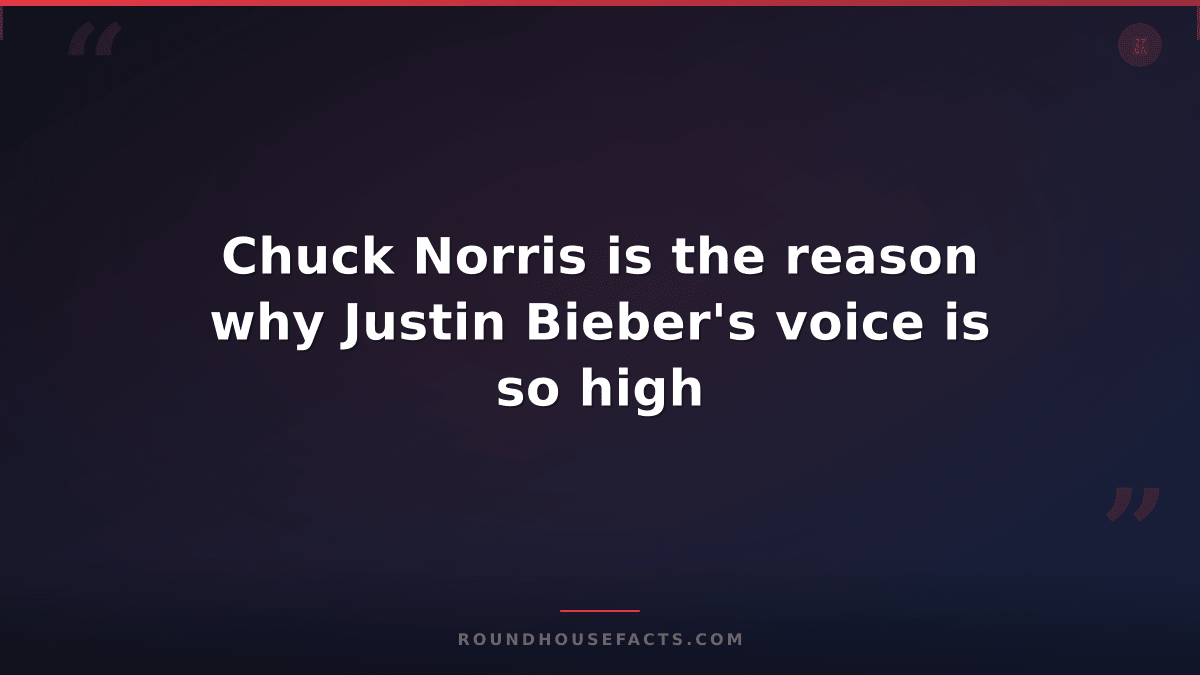 Chuck Norris Fact — Chuck Norris is the reason why Justin Bieber's voice is so h