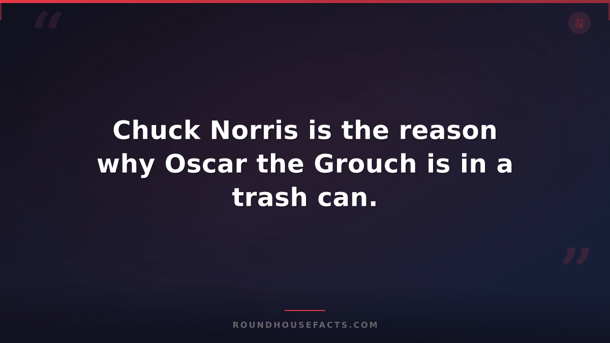 Chuck Norris Fact — Chuck Norris is the reason why Oscar the Grouch is in a tras