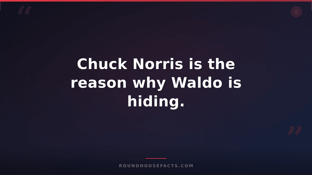 Chuck Norris Fact — Chuck Norris is the reason why Waldo is hiding.
