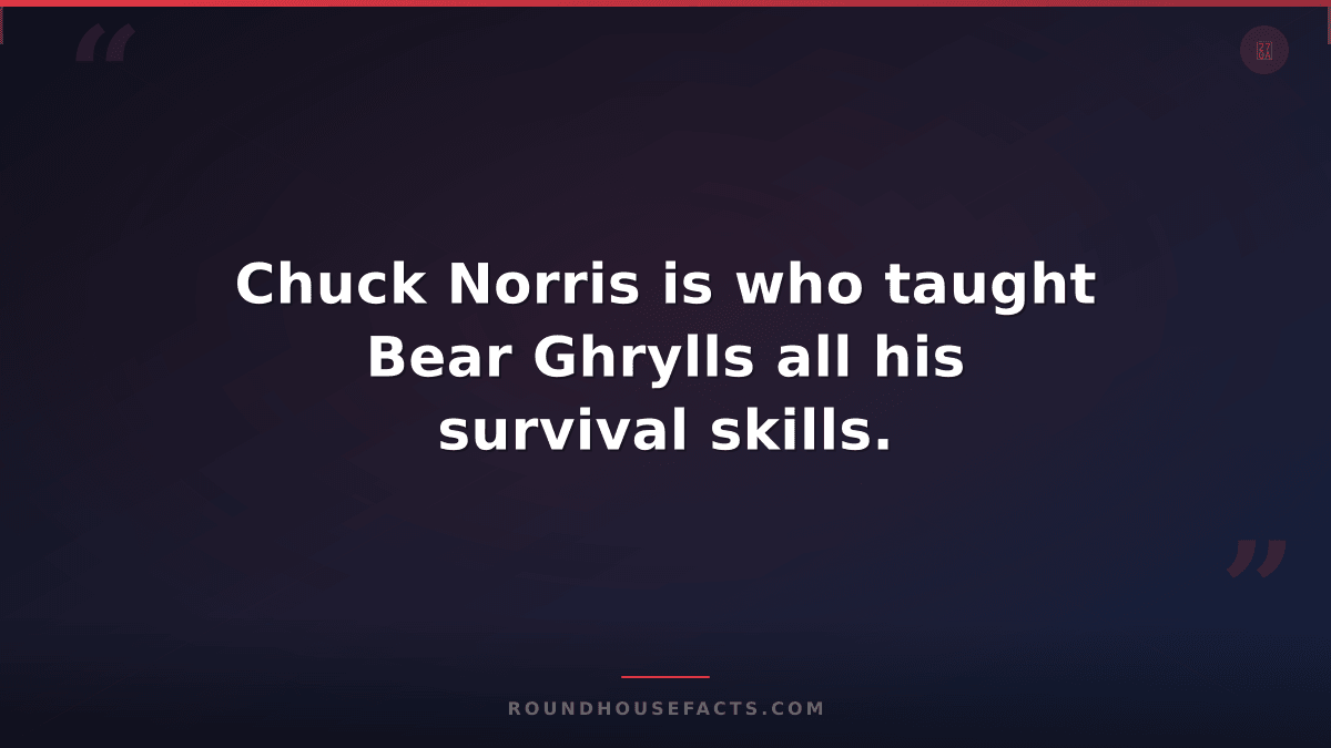 Chuck Norris Fact — Chuck Norris is who taught Bear Ghrylls all his survival ski