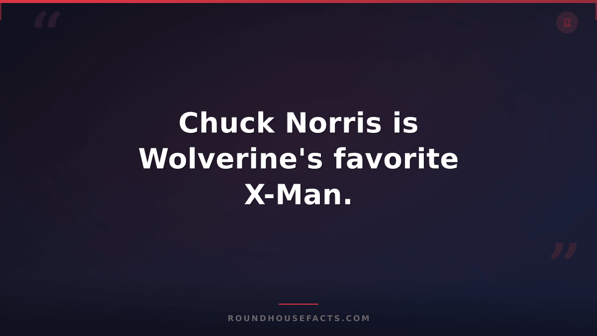Chuck Norris Fact — Chuck Norris is Wolverine's favorite X-Man.