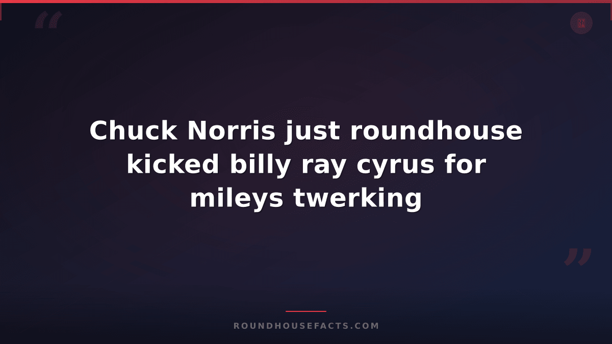 Chuck Norris Fact — Chuck Norris just roundhouse kicked billy ray cyrus for mile