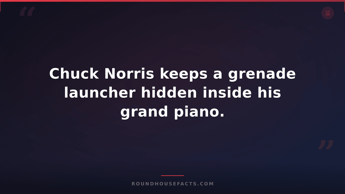 Chuck Norris Fact — Chuck Norris keeps a grenade launcher hidden inside his gran