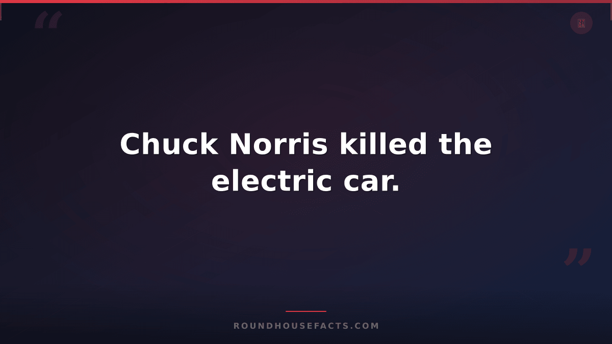 Chuck Norris Fact — Chuck Norris killed the electric car.
