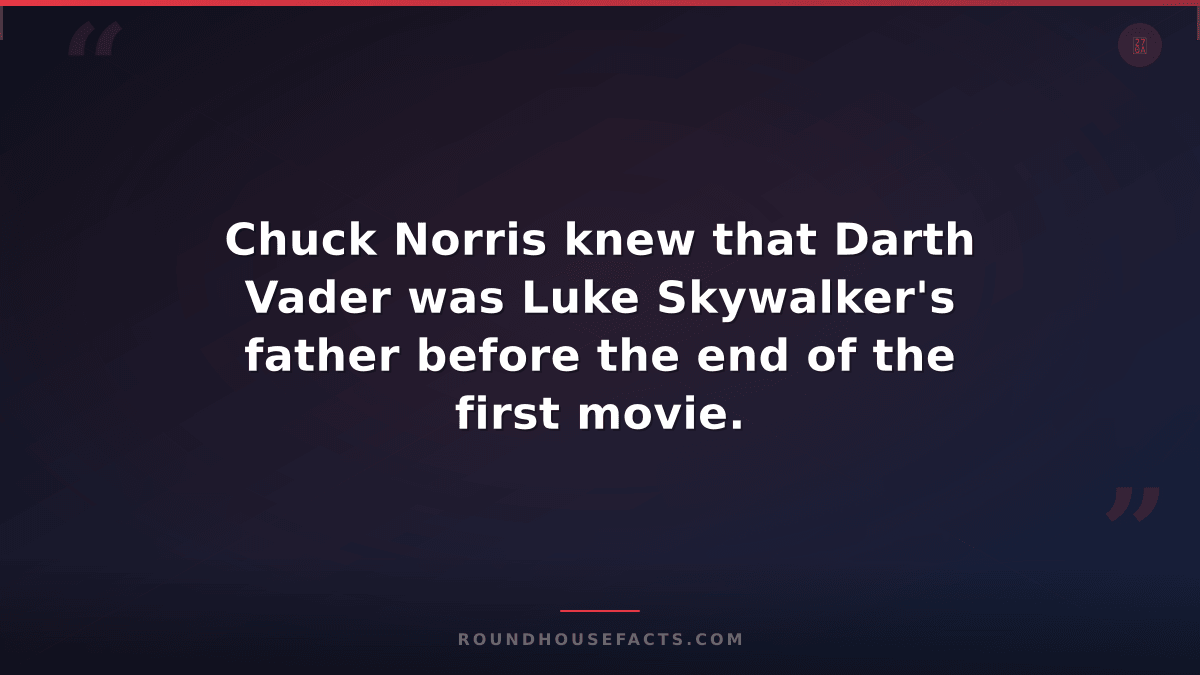 Chuck Norris Fact — Chuck Norris knew that Darth Vader was Luke Skywalker's fath