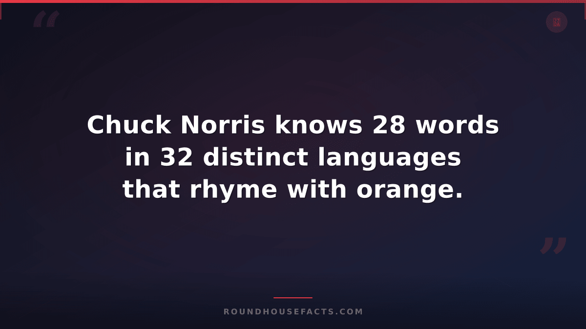 Chuck Norris Fact — Chuck Norris knows 28 words in 32 distinct languages that rh
