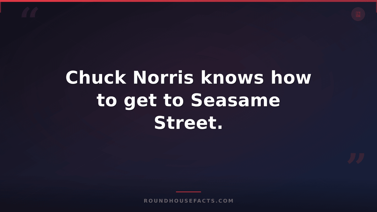 Chuck Norris Fact — Chuck Norris knows how to get to Seasame Street.